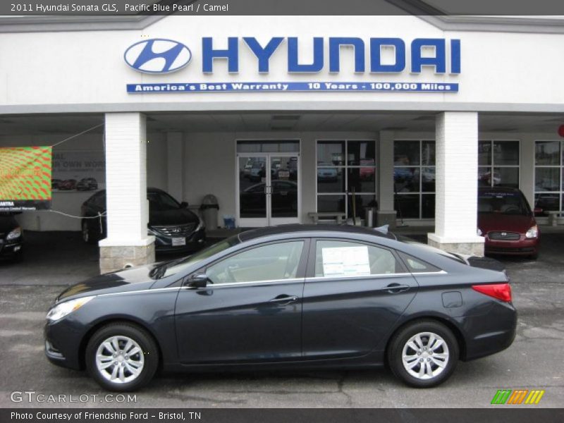 Pacific Blue Pearl / Camel 2011 Hyundai Sonata GLS
