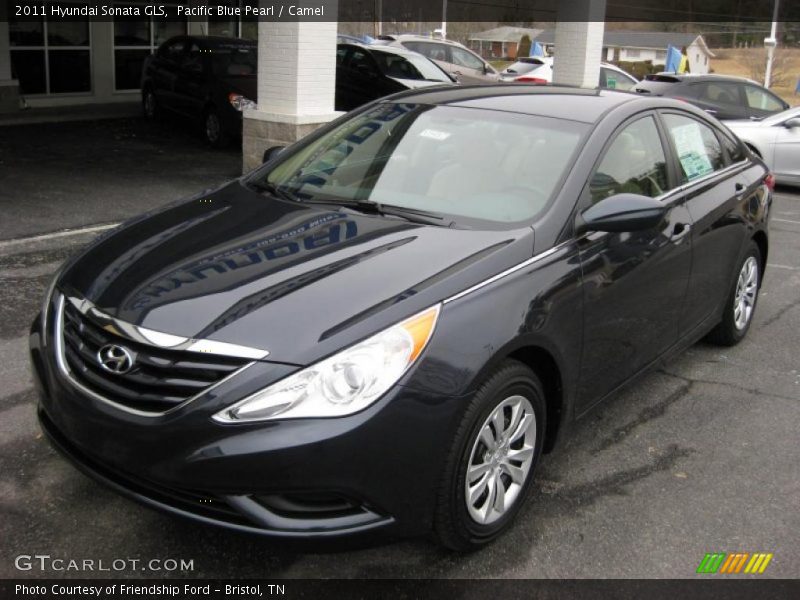 Pacific Blue Pearl / Camel 2011 Hyundai Sonata GLS