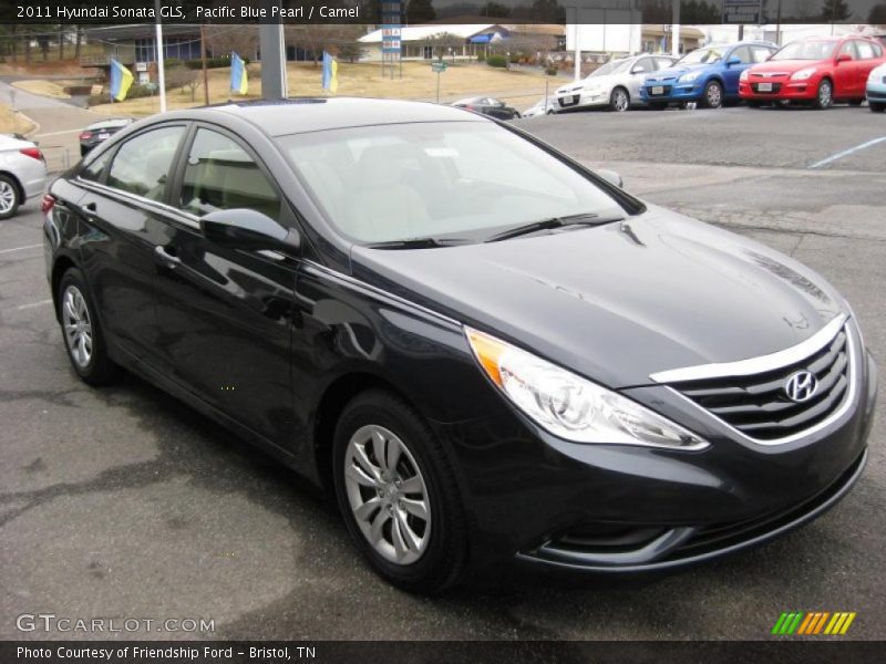 Pacific Blue Pearl / Camel 2011 Hyundai Sonata GLS