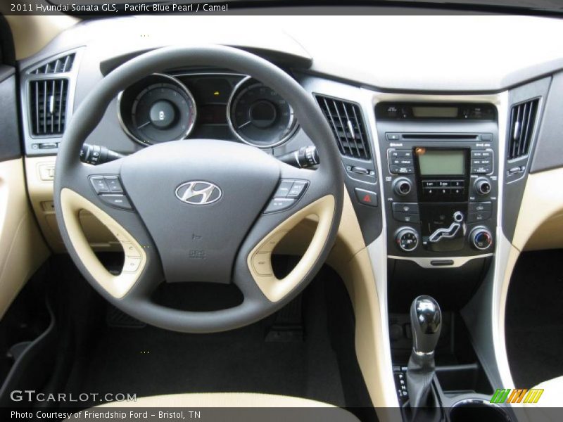 Pacific Blue Pearl / Camel 2011 Hyundai Sonata GLS