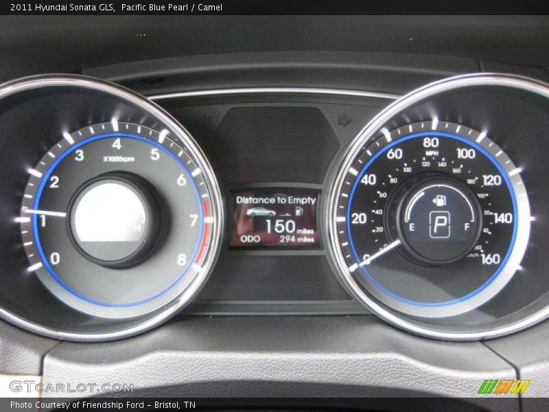 Pacific Blue Pearl / Camel 2011 Hyundai Sonata GLS