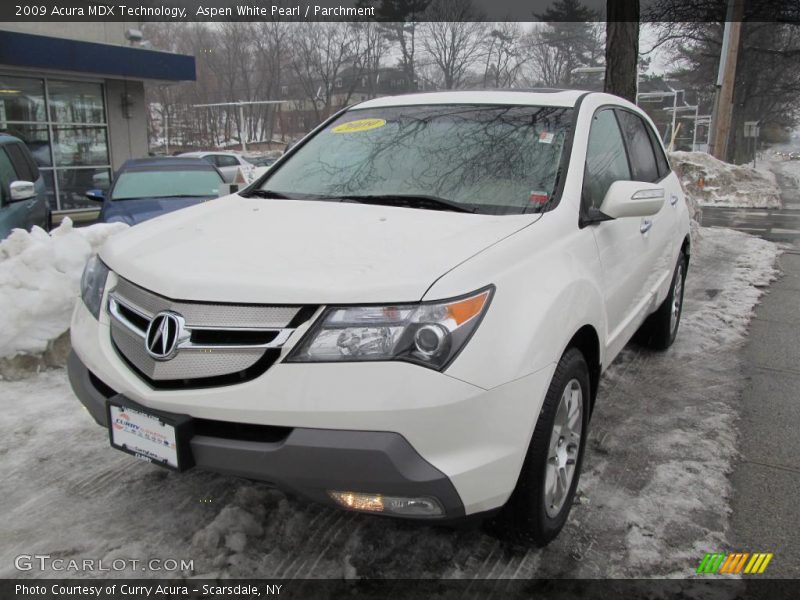 Aspen White Pearl / Parchment 2009 Acura MDX Technology