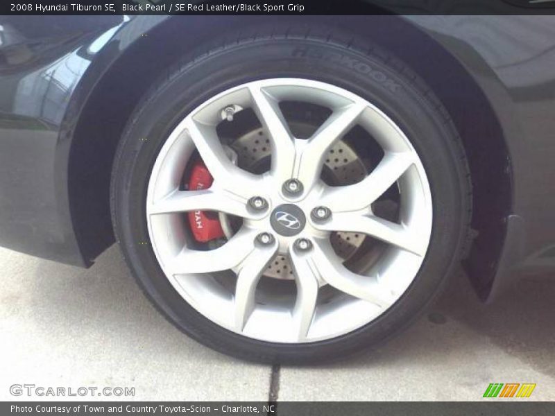 Black Pearl / SE Red Leather/Black Sport Grip 2008 Hyundai Tiburon SE