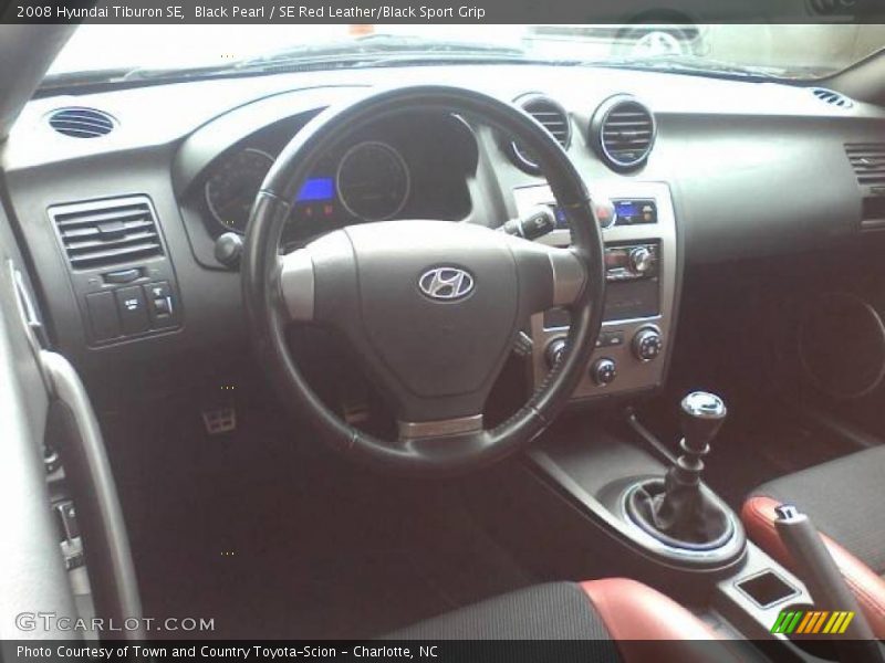 Black Pearl / SE Red Leather/Black Sport Grip 2008 Hyundai Tiburon SE