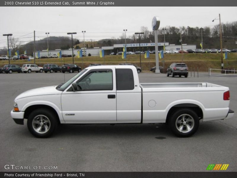 Summit White / Graphite 2003 Chevrolet S10 LS Extended Cab
