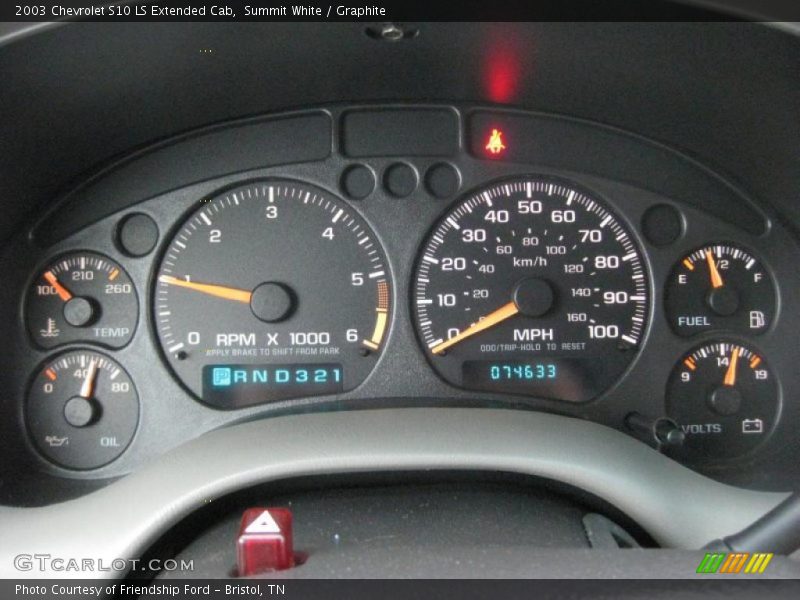  2003 S10 LS Extended Cab LS Extended Cab Gauges