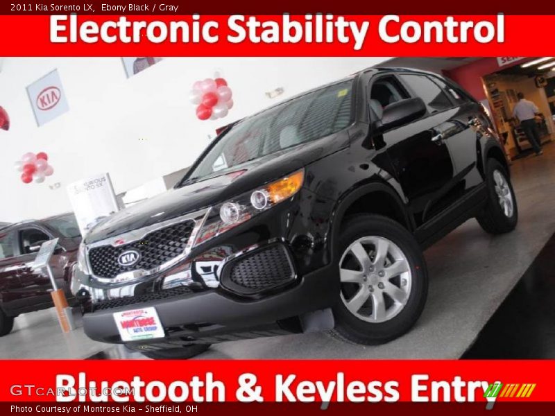 Ebony Black / Gray 2011 Kia Sorento LX