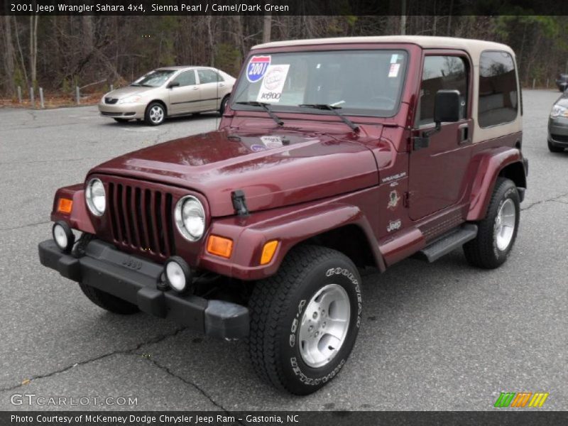 Sienna Pearl / Camel/Dark Green 2001 Jeep Wrangler Sahara 4x4