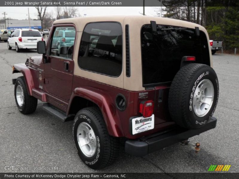 Sienna Pearl / Camel/Dark Green 2001 Jeep Wrangler Sahara 4x4