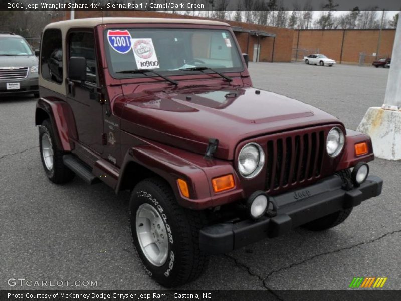 Sienna Pearl / Camel/Dark Green 2001 Jeep Wrangler Sahara 4x4