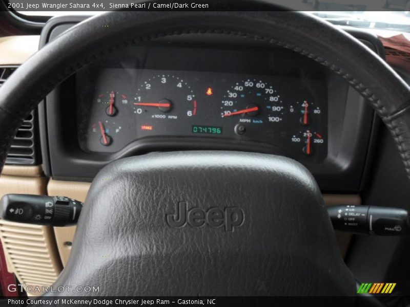 Sienna Pearl / Camel/Dark Green 2001 Jeep Wrangler Sahara 4x4