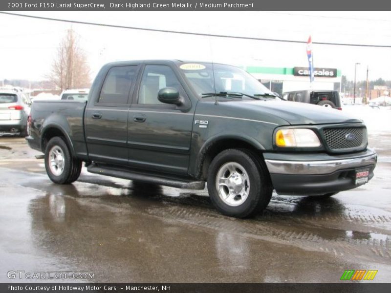 Dark Highland Green Metallic / Medium Parchment 2001 Ford F150 Lariat SuperCrew