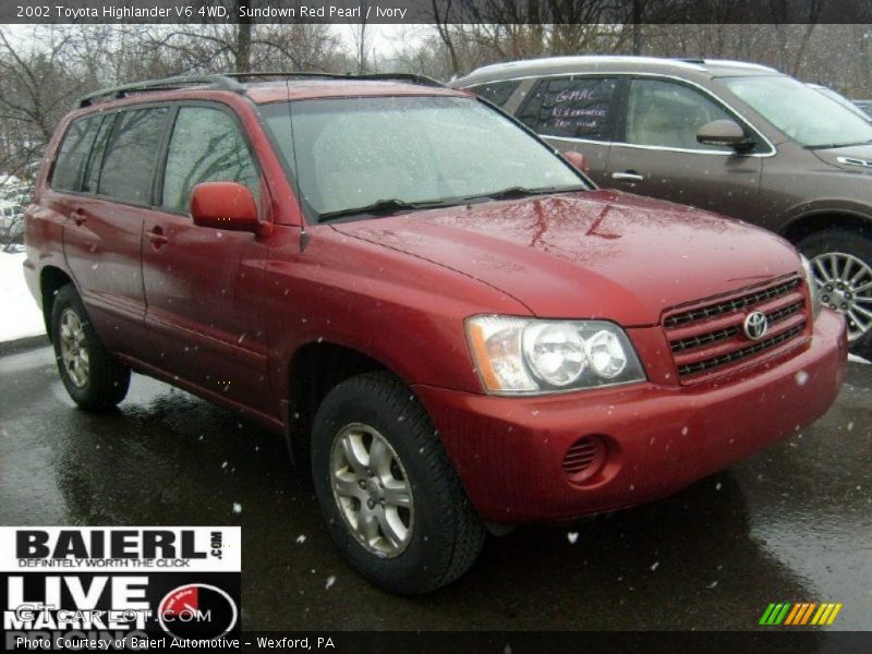 Sundown Red Pearl / Ivory 2002 Toyota Highlander V6 4WD