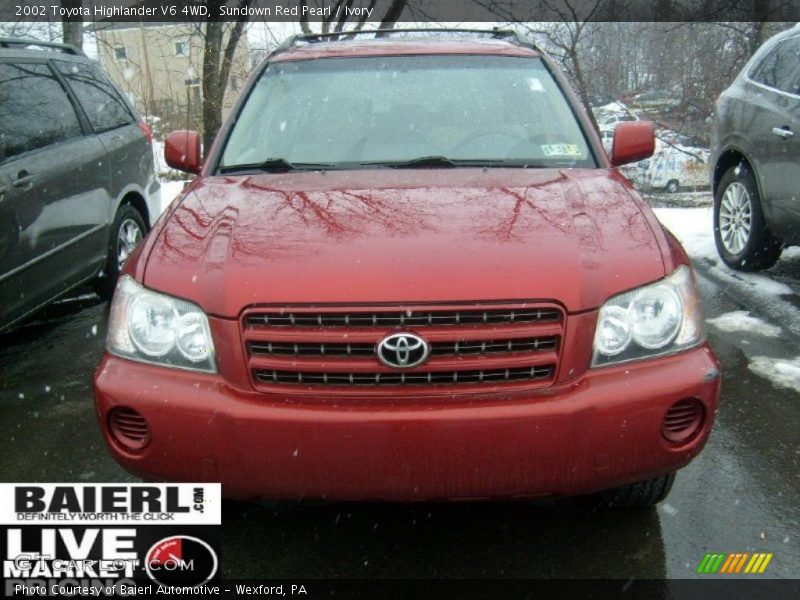 Sundown Red Pearl / Ivory 2002 Toyota Highlander V6 4WD