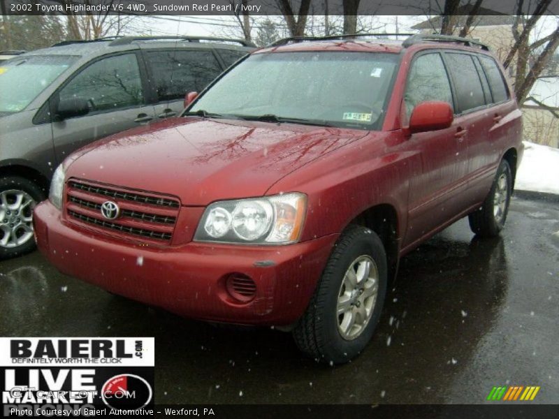 Sundown Red Pearl / Ivory 2002 Toyota Highlander V6 4WD