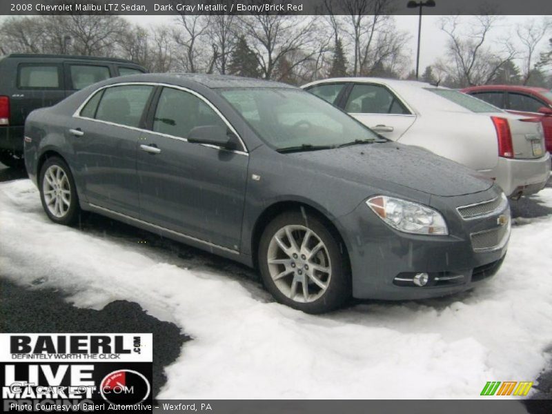 Dark Gray Metallic / Ebony/Brick Red 2008 Chevrolet Malibu LTZ Sedan