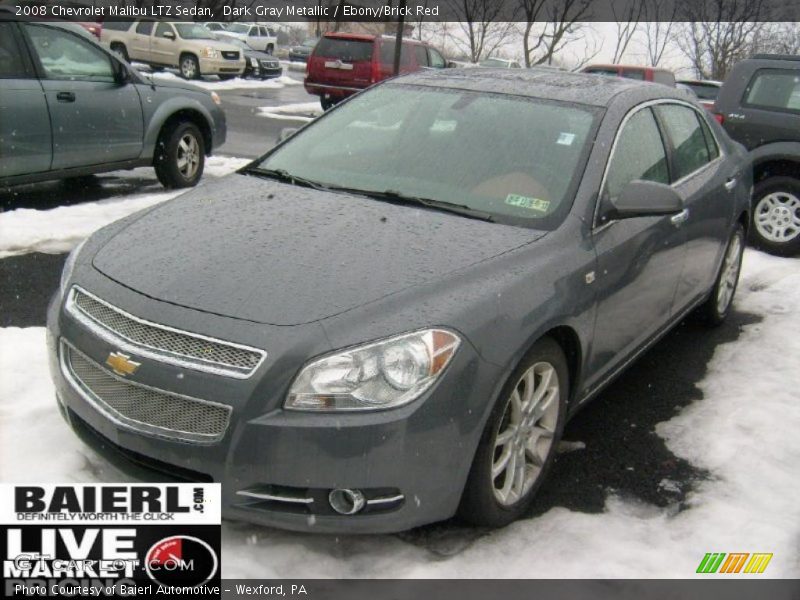 Dark Gray Metallic / Ebony/Brick Red 2008 Chevrolet Malibu LTZ Sedan
