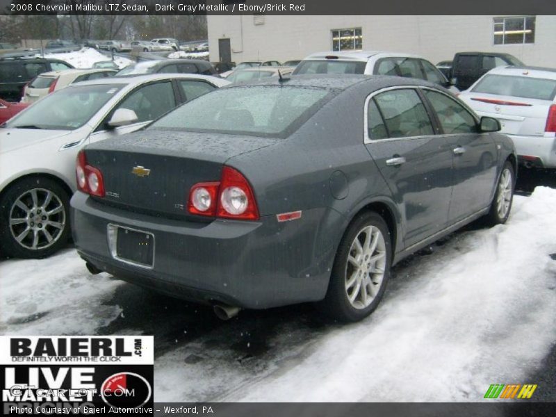 Dark Gray Metallic / Ebony/Brick Red 2008 Chevrolet Malibu LTZ Sedan