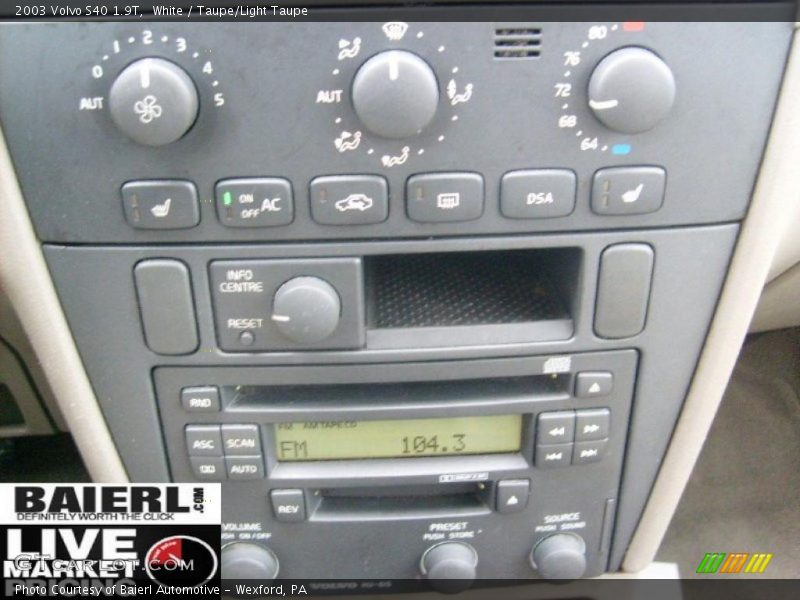 White / Taupe/Light Taupe 2003 Volvo S40 1.9T