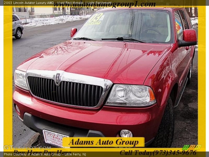Vivid Red Metallic / Light Parchment 2003 Lincoln Aviator Luxury AWD