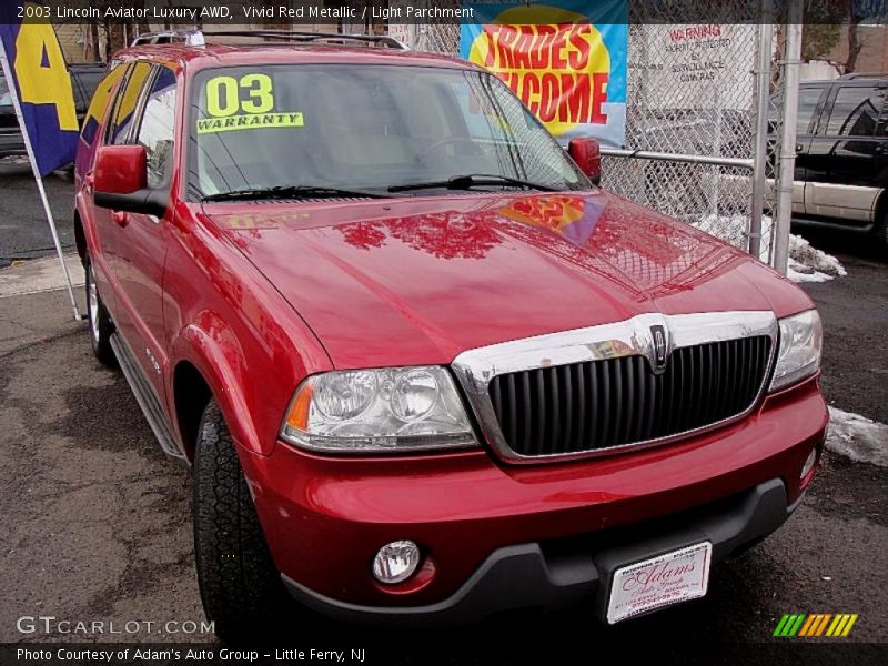 Vivid Red Metallic / Light Parchment 2003 Lincoln Aviator Luxury AWD