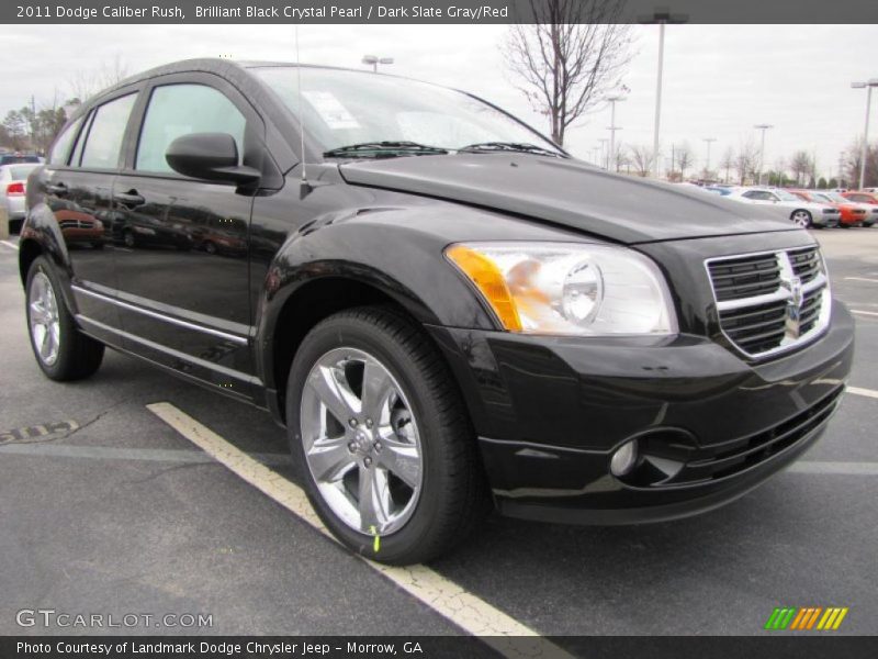 Brilliant Black Crystal Pearl / Dark Slate Gray/Red 2011 Dodge Caliber Rush