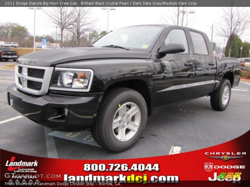 Brilliant Black Crystal Pearl / Dark Slate Gray/Medium Slate Gray 2011 Dodge Dakota Big Horn Crew Cab