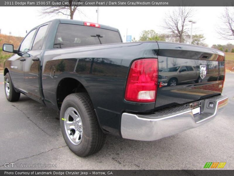 Hunter Green Pearl / Dark Slate Gray/Medium Graystone 2011 Dodge Ram 1500 ST Quad Cab