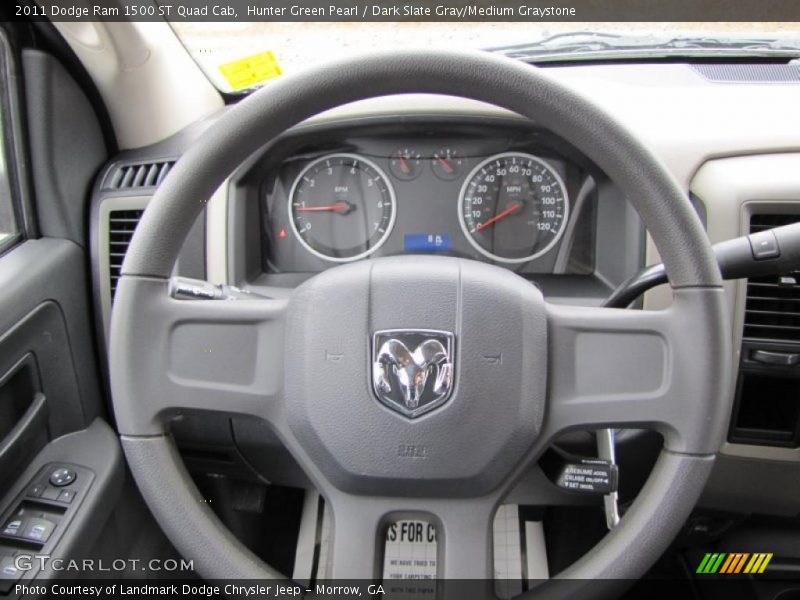 Hunter Green Pearl / Dark Slate Gray/Medium Graystone 2011 Dodge Ram 1500 ST Quad Cab