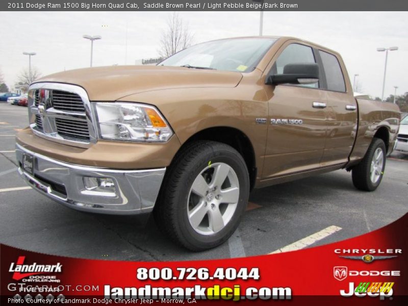 Saddle Brown Pearl / Light Pebble Beige/Bark Brown 2011 Dodge Ram 1500 Big Horn Quad Cab