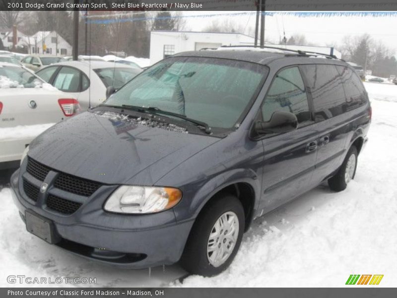 Steel Blue Pearlcoat / Navy Blue 2001 Dodge Grand Caravan Sport