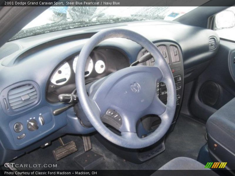 Steel Blue Pearlcoat / Navy Blue 2001 Dodge Grand Caravan Sport