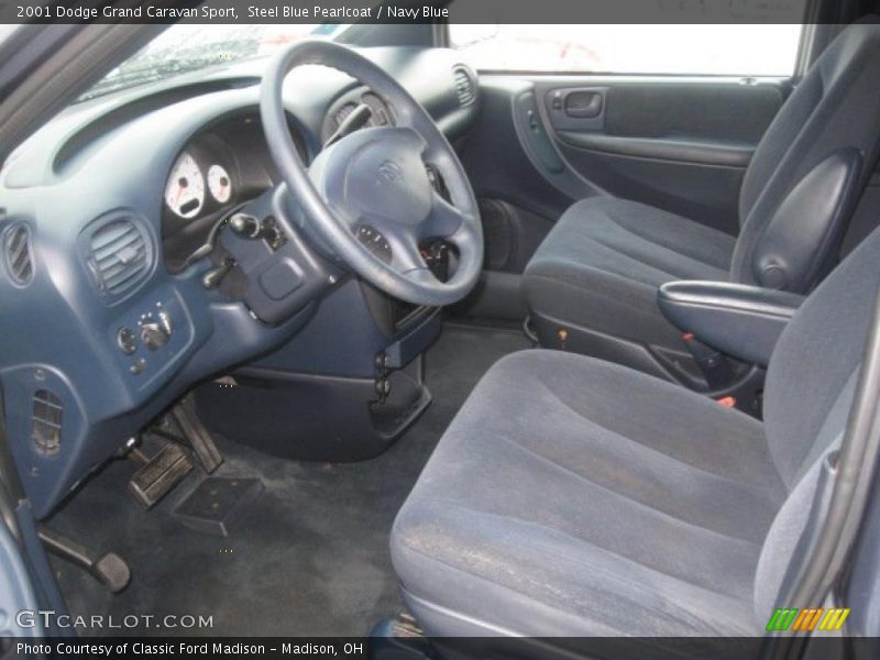 Steel Blue Pearlcoat / Navy Blue 2001 Dodge Grand Caravan Sport