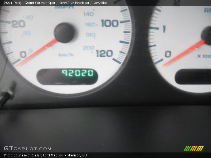 Steel Blue Pearlcoat / Navy Blue 2001 Dodge Grand Caravan Sport