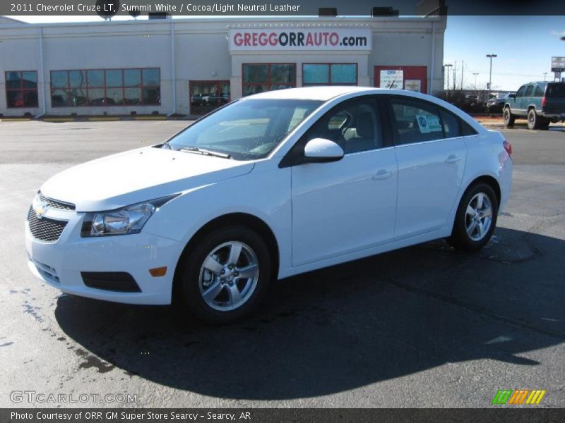 Summit White / Cocoa/Light Neutral Leather 2011 Chevrolet Cruze LT