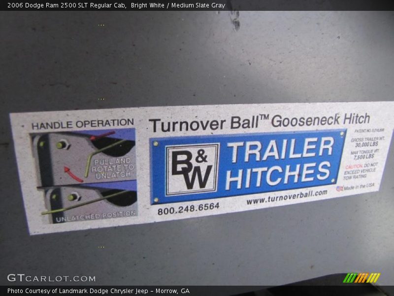 Bright White / Medium Slate Gray 2006 Dodge Ram 2500 SLT Regular Cab