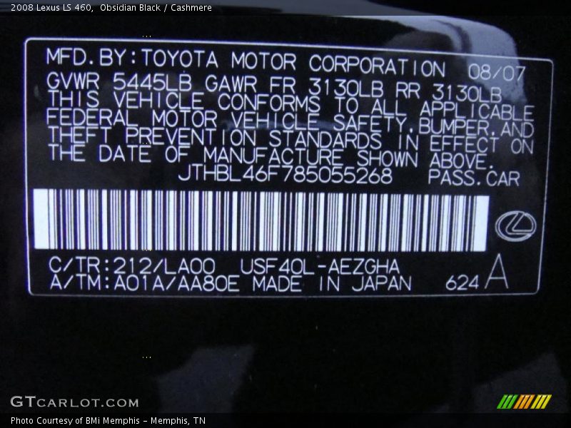 Obsidian Black / Cashmere 2008 Lexus LS 460