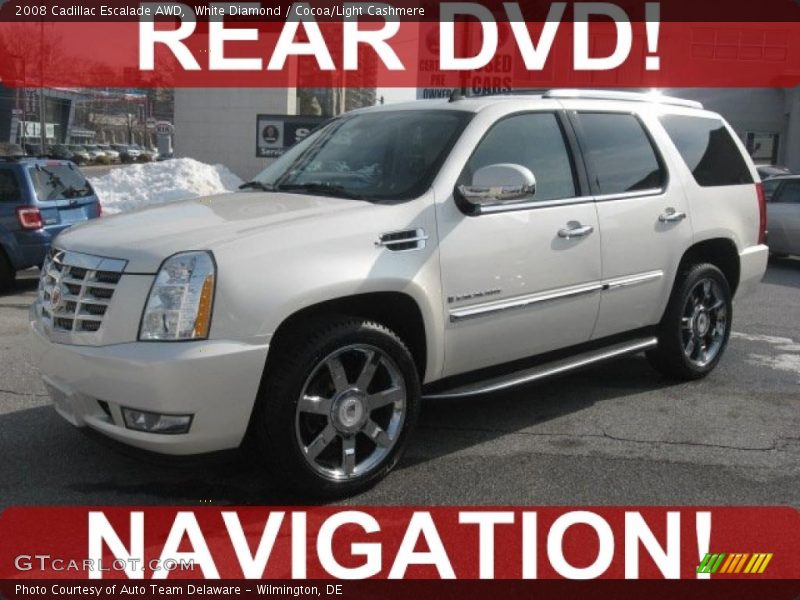 White Diamond / Cocoa/Light Cashmere 2008 Cadillac Escalade AWD