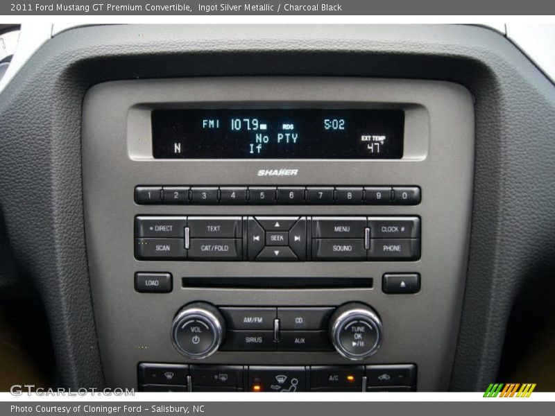 Controls of 2011 Mustang GT Premium Convertible