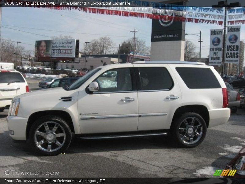 White Diamond / Cocoa/Light Cashmere 2008 Cadillac Escalade AWD