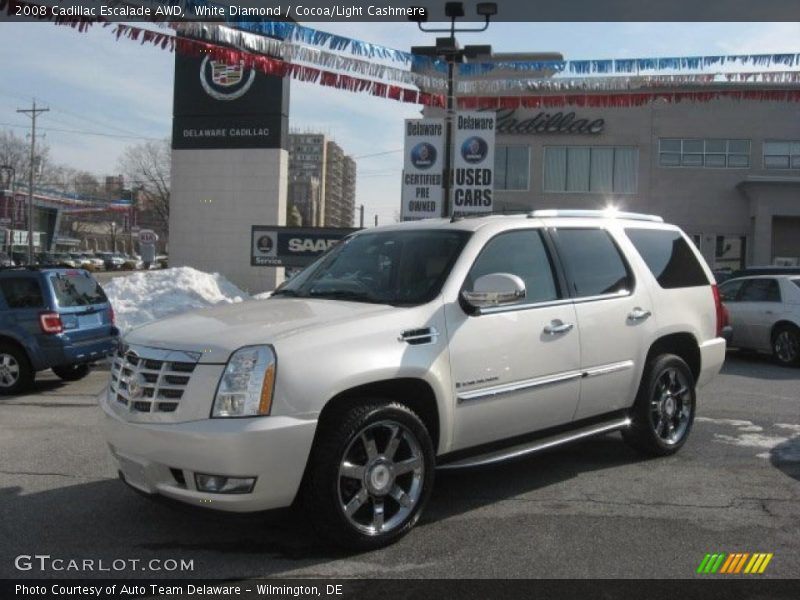 White Diamond / Cocoa/Light Cashmere 2008 Cadillac Escalade AWD