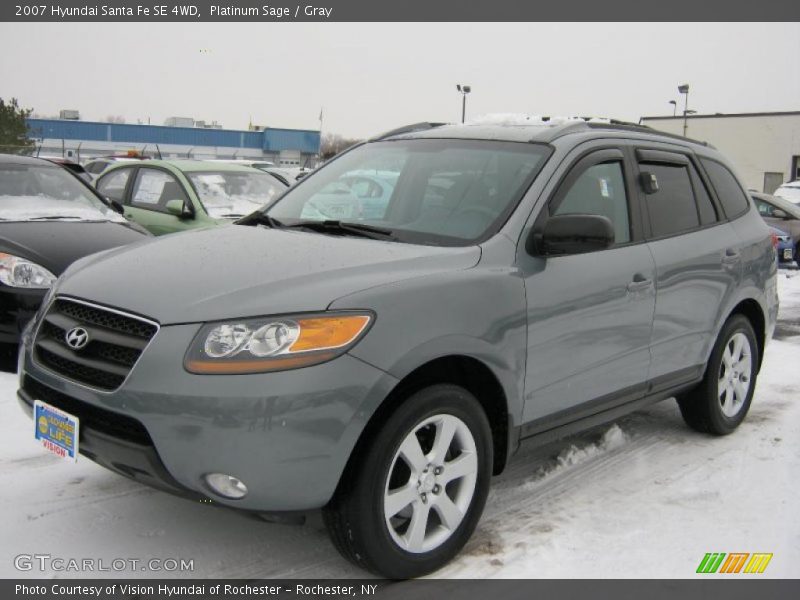Platinum Sage / Gray 2007 Hyundai Santa Fe SE 4WD