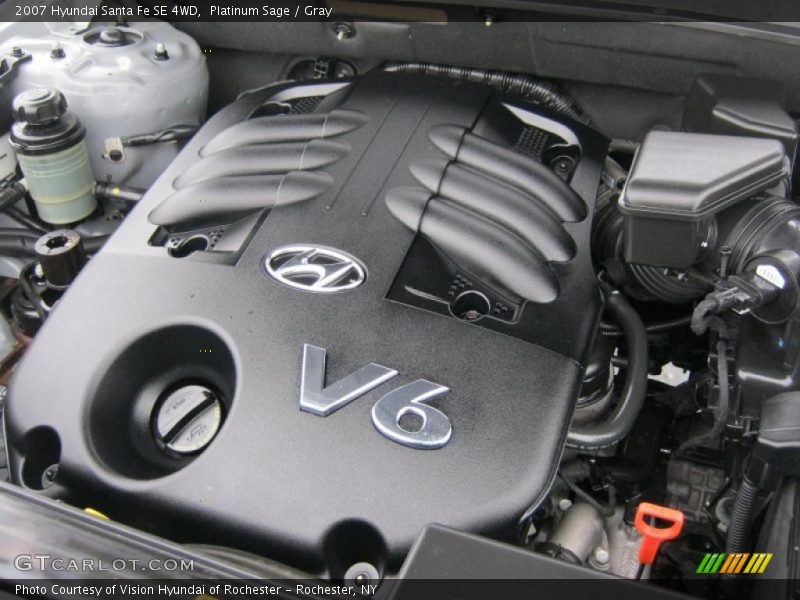 Platinum Sage / Gray 2007 Hyundai Santa Fe SE 4WD