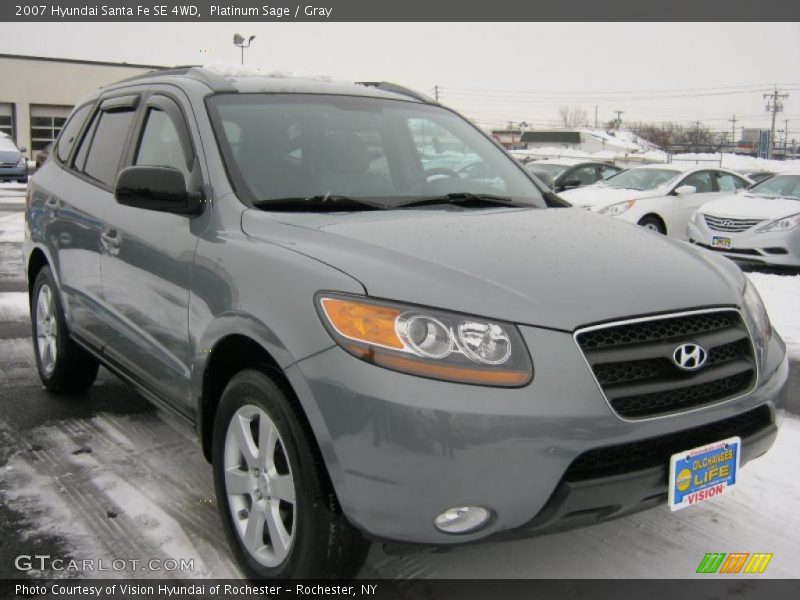 Platinum Sage / Gray 2007 Hyundai Santa Fe SE 4WD