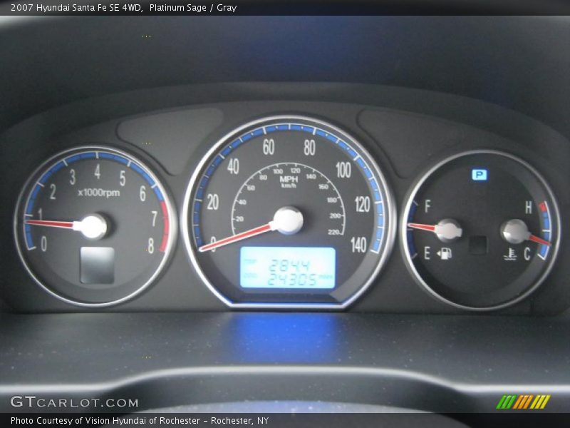 Platinum Sage / Gray 2007 Hyundai Santa Fe SE 4WD