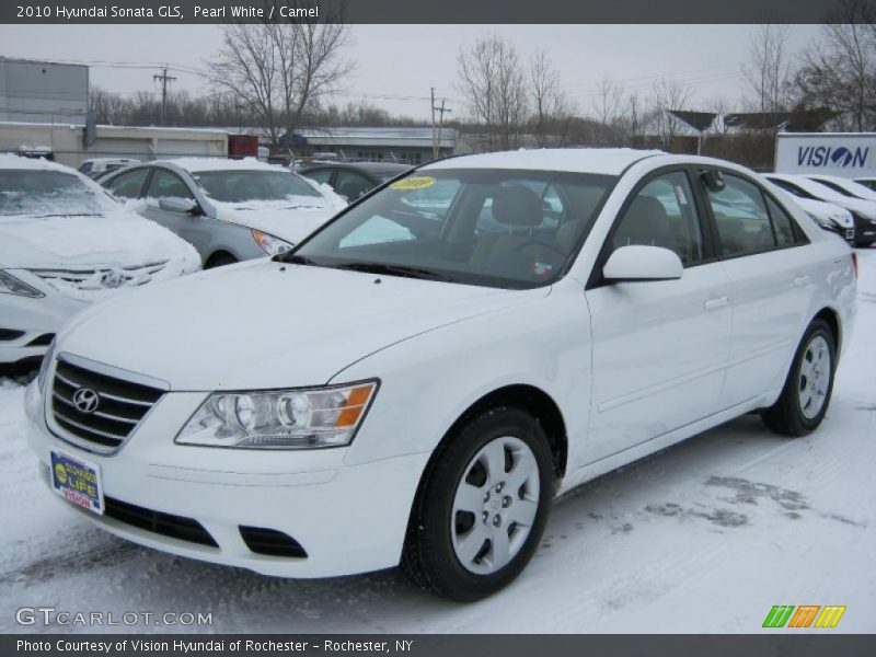 Pearl White / Camel 2010 Hyundai Sonata GLS