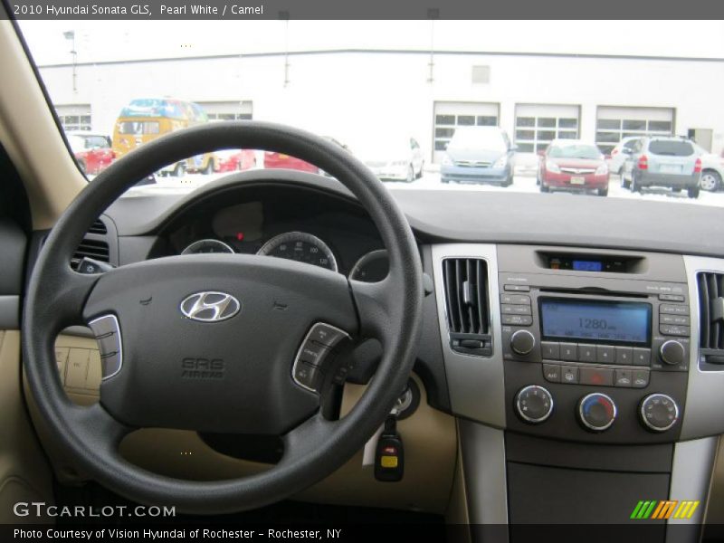 Pearl White / Camel 2010 Hyundai Sonata GLS