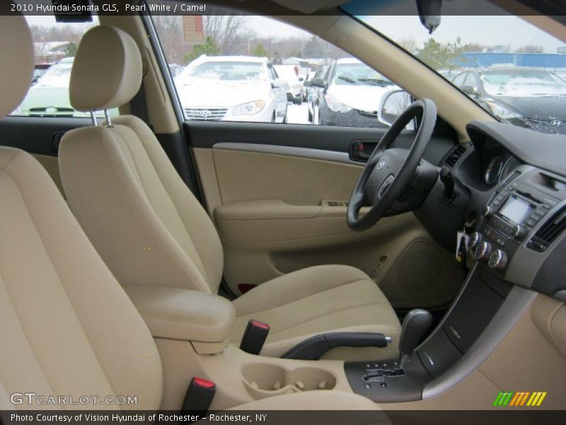 Pearl White / Camel 2010 Hyundai Sonata GLS