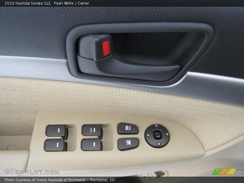 Pearl White / Camel 2010 Hyundai Sonata GLS