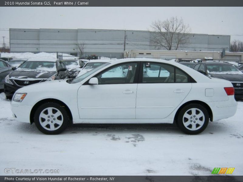 Pearl White / Camel 2010 Hyundai Sonata GLS